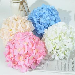 Decorative Flowers 20cm 90 Petal Artificial Hydrangea Flower Head For DIY Wall Pography Background Wedding Arch Family Garden Decoration