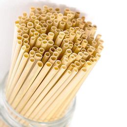 Drinking Straws 100PCS / Pack 20CM Natural Wheat Straw Environmentally Friendly Bar Kitchen Accessories Portable