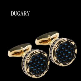 DUGARY Luxury shirt cufflinks for men's Brand cuff buttons cuff links gemelos High Quality round wedding abotoaduras Jewellery