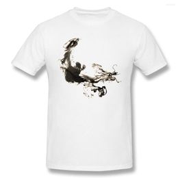 Men's T Shirts Chinese Drogan Ink And Wash Painting Basic Short Sleeve T-Shirt Style Shirt European Size