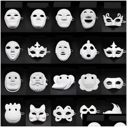 Party Masks Paper Diy Mask White Painting Halloween Chirstmas Children Creative Garten Drop Delivery Home Garden Festive Supplies Dh4T9