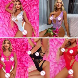 Bras Sets Polka Dot Hollowing Out Sexy Fishnet Girl Dress Womens Underwear Pure Color Mesh Bikini Lingerie For Women