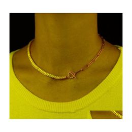 Pendant Necklaces Hip Hop Iced Out Bling Square Cz Cut Tennis Chain Charm Choker Necklace Women Gold Plated Toggle Clasp Party Gifts Dht4O
