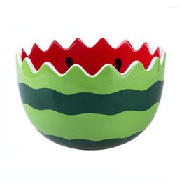 Bowls Watermelon Ceramic Bowl Large 1000ml Artificial Painting Cute Creative Fruit Salad Soup Instant Noodle Kitchen Tools