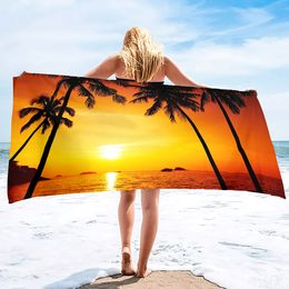 Extra Large Coconut Tree Beach Towel Sand Free Extra Large Cool Beach Towel for Women,Quick Dry Highly Absorbent Beach Towel