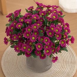 Decorative Flowers Beautiful Artificial Silk Daisy Sun Bouquet Home Balcony Garden DIY Party Wedding Living Room Table Decoration Flower