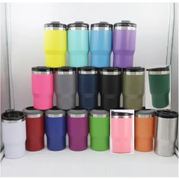 4-in-1 14oz Coffee Cups Tumbler Stainless Steel 12oz Slim Cold Beer Bottle Can Cooler Holder Double Wall Vacuum Insulated Cup Drink Mug Regular Cans Bottles M46