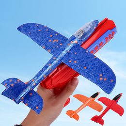 Diecast Model Aeroplane Launcher Toys Kids Foam Glider Plane Catapult Hand Throw for Children Gift Gun Shooting Fly Aircraft 230518