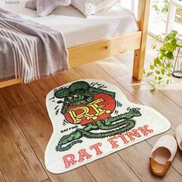 Japan Rat Fink Home Carpet rug bedroom Ratfink mat tapis caroset flannel Hallway Anti-Slip tappeto carpets for living room T230519