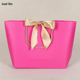 Gift Wrap 10pcs Pink Paper BagsThick Festival Bag Shopping Bags Jewelry Store Clothing Storage Wedding