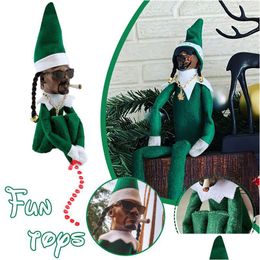 Christmas Decorations Snoop On The Stoop Elf Doll Spy A Bent Toys Xmas New Year Festival Party Decor Drop Delivery Home Garden Festi Dh6Os