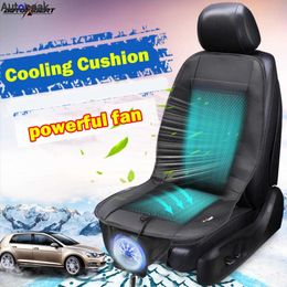 Seat Cushions Car Summer Cooling Air Vent Seat Chair Cushion Cool Cover With Fan DC 12V Fast Blowing Ventilation Car Seat Cooler Pad Fan G230519