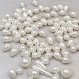 Crystal 20pcs/lot Austrian crystal glass pearl Multicoloured white drop shell pearl Loose beads for DIY Earring Pendant hairpin material