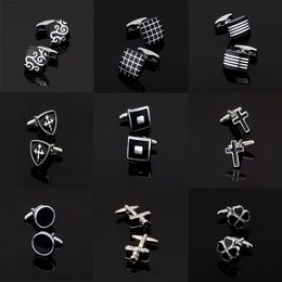 High quality men's shirt cuffs new fashion black cufflinks, premium brass materials, 1 pairs free delivery