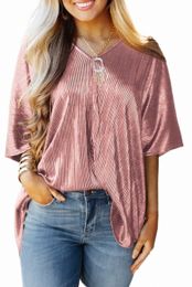 pink Copper Textured Oversize Foil T-Shirt 2023 Hot New V3iT#