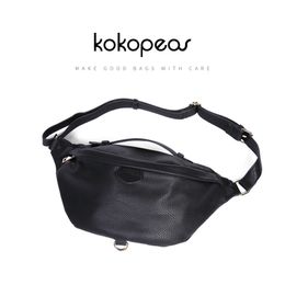 Waist Bags KOKOPEAS Luxury Brand Women Chest Crossbody Bag Wide Strap Soft Artificial Leather Shoulder Messenger Pack For Travel 23519