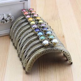 Bag Parts Accessories 5pcs/lot 8.5cm Semicircle Lotues Beads Metal Purse Frame Kiss Clasp 10colors Frame Kiss Clasp Lock DIY Craft wallet Accessaries 230519