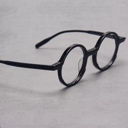 Sunglasses Frames Retro Acetate Eyeglass Vintage Transparent Round Eye Glasses Men Women Optics Prescription Optical Eyewear Oculos