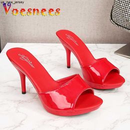 Slippers Luxury Slides Women 9cm High Heels Fetish Pumps Individual Sandals Red Office Ladies Prom Slippers Heels Women's Shoes J230519