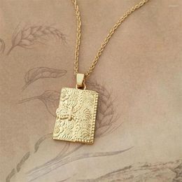 Pendant Necklaces Arrivals Trendy Gold Colour Hadlee Book Charm Engraved Necklace For Women Girl Unique Modern Elegant Romantic Chic Jewellery