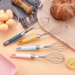 Stainless Steel Manual Egg Beater Tools Creative Household Plastic Handle Mixer Baking Cream Eggs Stirring Kitchen Tool 4 Colour