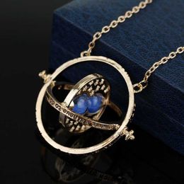 Rotating Hourglass Necklace for Women Men Time Glass Pendant Necklace Fashion Vintage Delicate Movie Jewelry