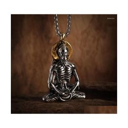 Pendant Necklaces Vintage Dervish Buddha Necklace Man Woman Personality Religious Amet Jewellery Accessories Drop Delivery Pendants Dhcwo