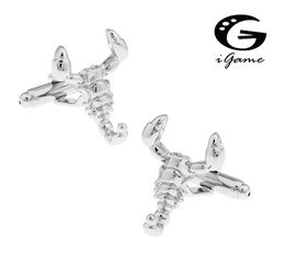 iGame Jewellery Scorpion Cuff Links Silver Colour Copper Material Shirt Cufflinks Free Shipping