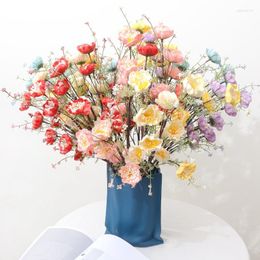 Decorative Flowers Pink Butterfly Flower Artificial Bouquet For Home Decor Wedding Party Decoration Fake Indoor DIY Vase Accessories