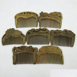 Other Home Decor Handmade Carved Natural Sandalwood Hair Comb Wide Tooth Antistatic No Snag Wooden Combs For Men Women Drop Delivery Dhxnb