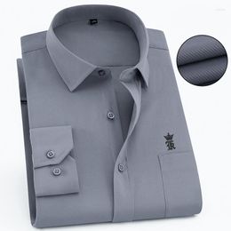 Men's Casual Shirts Camisa Social Masculino Twill Dress Men Slim Fit Long Sleeve Business Male Chemise