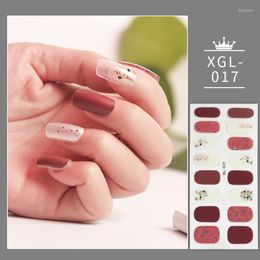 Nail Stickers 1Pcs Red Glitter Series Predesigned Mixed Foils Art Adhesive Slider Decal Accessories Tools