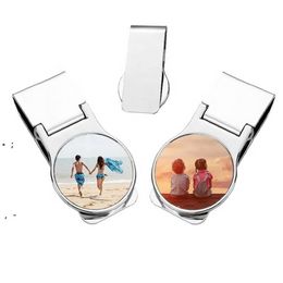 Party Sublimation Metal Coin Clips DIY Design Blank Money Clip Credit Card Cashes Holder Men's Fashion Travel Accessory