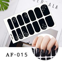 Nail Stickers Classic Black Self Adhesive 3D Decals For Manicure Full Cover Nails Available To Pregnant Women