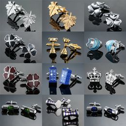 Luxury shirt cufflinks for mens Brand cuff button manchette Colorful 18 style cuff links High Quality abotoaduras wholesale