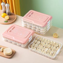 Dinnerware Sets Sturdy Freeze Dumplings Storage Box Stackable Anti-break Anti-skid Bottom Fridge Dumpling Household Supplies