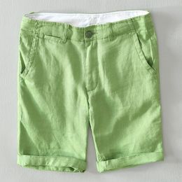 Men's Shorts 100% Pure Linen Shorts Fpr Men Summer Fashion Loose Beach Holiday Shorts Man Casual Shorts Plus Size Y2894 230519