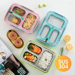 Dinnerware Sets MICCK 304 Stainless Steel Lunch Box Student Adult Compartment Kitchen Leakproof Container School Office Essential