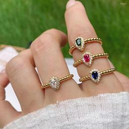 Cluster Rings 10PCS Mix Design Crystal Zircon Ring For Women Summer Colourful Jewellery Double Stone