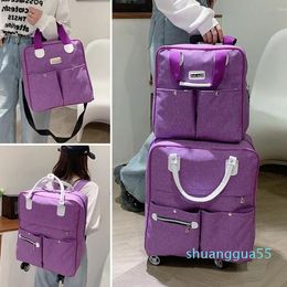 Designer-Duffel Bags 2PCS/SET Wheeled Bag Women Travel Backpack Suitcase Girl Wheels Trolley Large Capacity Boarding Luggage