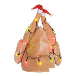 Party Hats Thanksgiving Turkey Plush Lighted Leg Head Carnival Decorations For Adt Drop Delivery Home Garden Festive Supplies Dhpqi