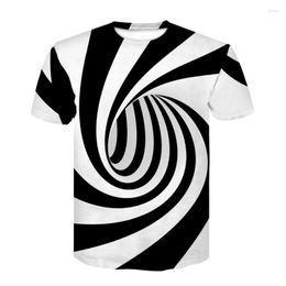 Men's T Shirts Vertigo Hypnotic Printed Short Sleeved O Collar Comfortable Top Summer Fashion Vortex Shirt 2023