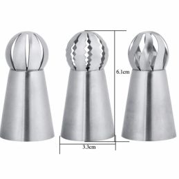 factory outlet 3PCs/Set Cake Icing Nozzles Russian Piping Tips Lace Mold Pastry Cake Decorating Tool Stainless Steel Kitchen Baking Pastry Tool