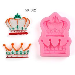 100pcs Royal Crown Silicone Fandont Moulds Silica Gel Crowns Chocolate Moulds Candy Mould Cake Decorating Tools Solid Pink Colour
