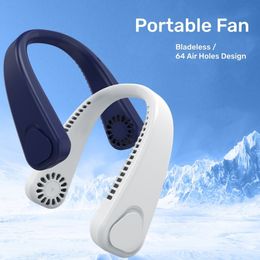 Other Home Garden Summer Portable Hanging Neck Fan Fast Cooling USB Rechargeable Wearable Bladeless Fan Outdoor Sports Home Office Cooler 230518