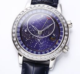 Orologio da uomo versione cielo stellato con movimento ultrasottile perla Tuo, la funzione di rotazione automatica delle stelle