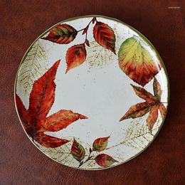 Plates American Vintage Ceramic Plate Nordic Modern Fabre's World Tableware Underglaze Western Dinner Home Decoration