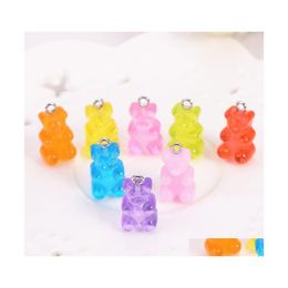 Charms 32Pcs Resin Gummy Candy Necklace Very Cute Keychain Pendant For Diy Decoration Drop Delivery Jewellery Findings Components Dh6Dg