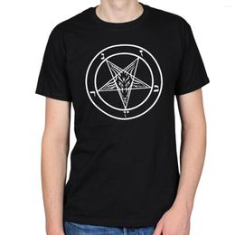 Men's T Shirts PENTAGRAM GOTHIC OCCULT SATAN 666 DEVIL WORSHIP GOTH EMO METAL MENS T-SHIRT TEE Funny Harajuku