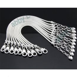 Chain 10 Pcs Lot Silver Plated Lobster Clasp Snake Chain Charm Heart Bracelets Bangles For European Beads Jewellery DIY Sets PP13 230518